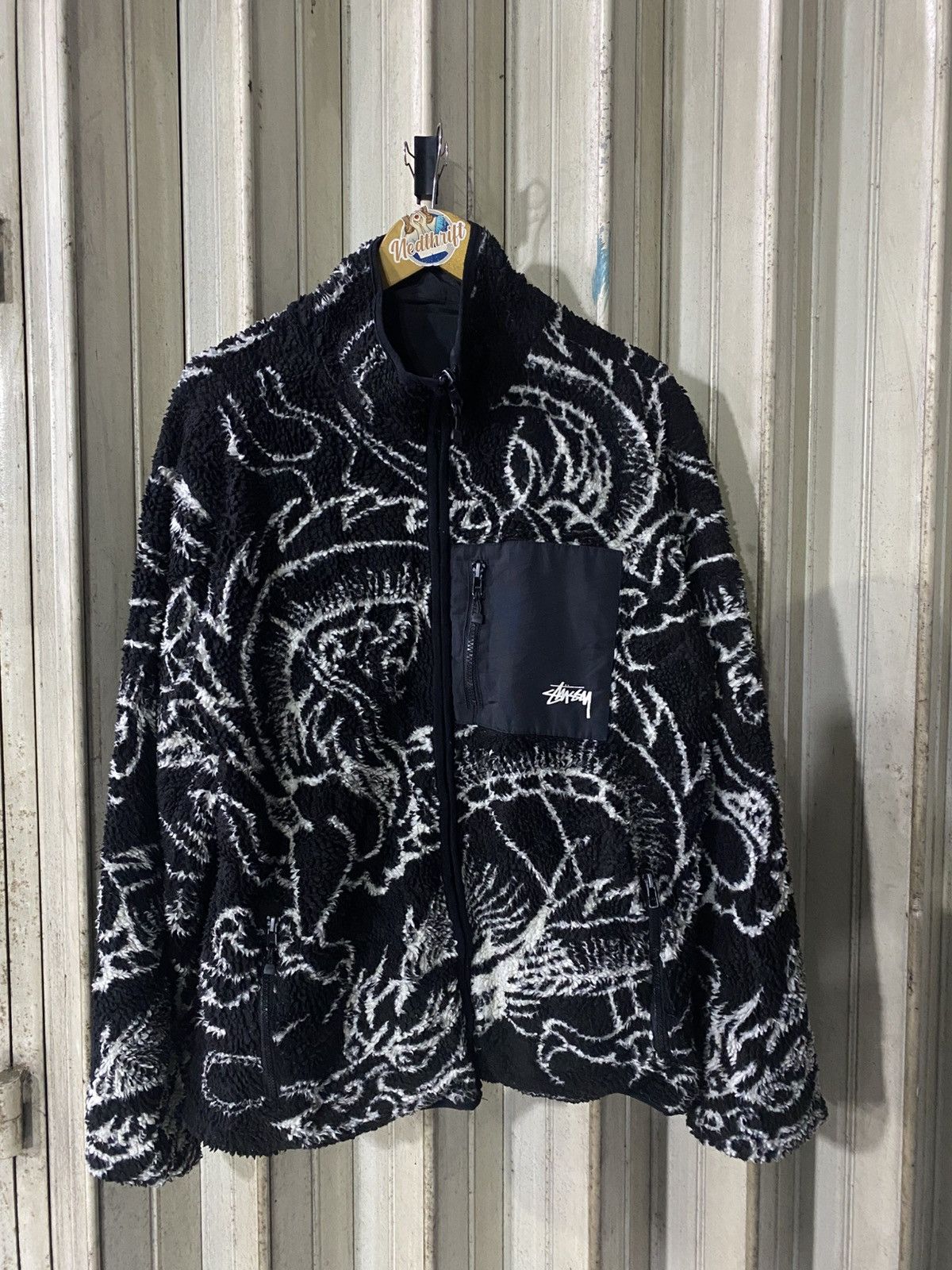 STUSSY 07AW LEO DRAGON Souvenir Jacket Stussy Dragon Sherpa