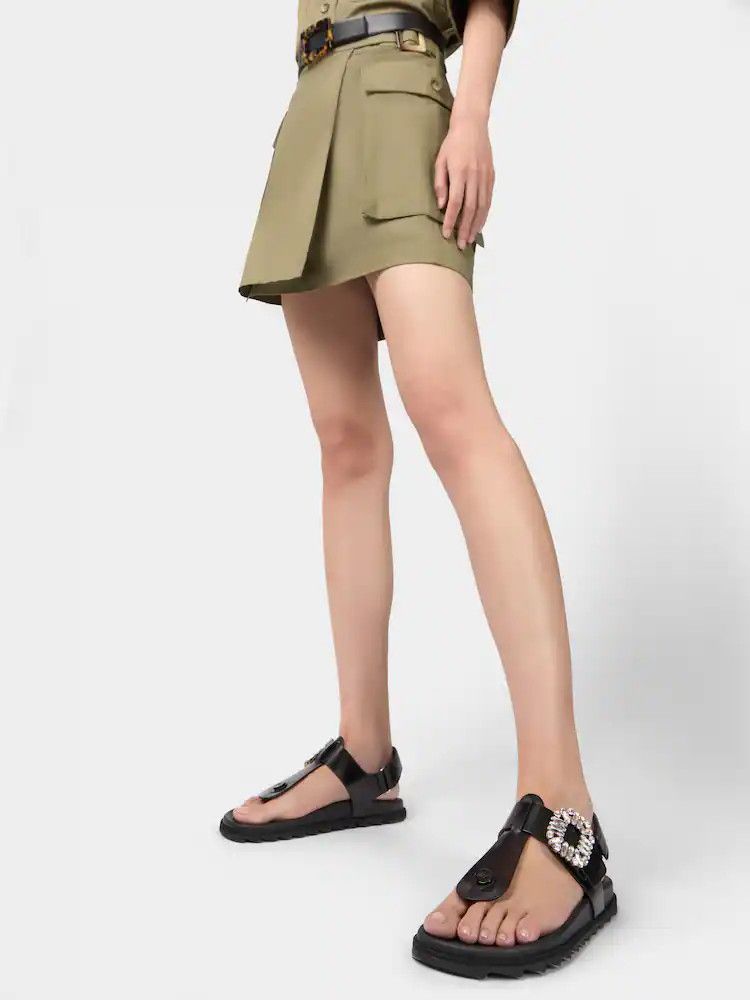 Roger Vivier o1s22i1n0824 Leather Slidy Viv' Flip Flop Sandals in Black Size US 10 / IT 40 - 7 Thumbnail