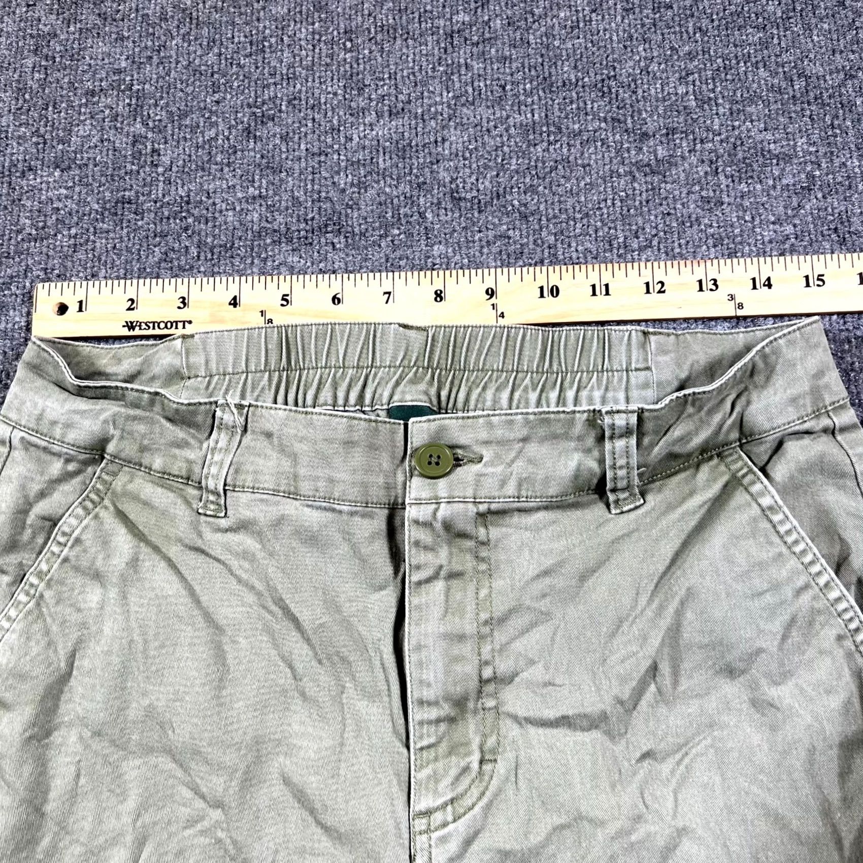 Vintage Wild Fable Cargo Pants Women M Olive Green Cotton Utility Pockets Hiking Camping Size 32" / US 10 / IT 46 - 7 Thumbnail