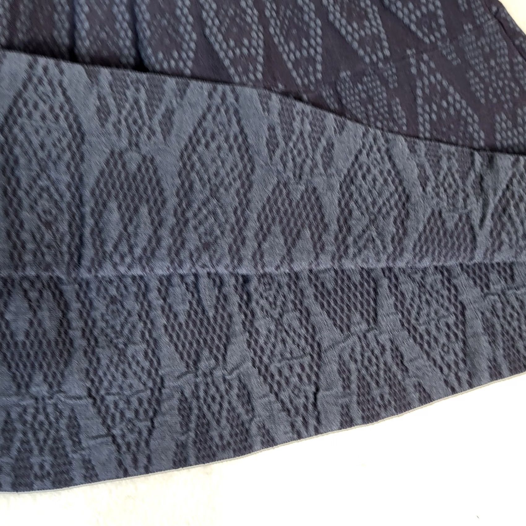 Rebecca Taylor Rebecca Taylor Women's Knit Short Skirt Navy Blue M Flare Stretch Pattern Floral Vintage No Size 32" / US 10 / IT 46 - 2 Thumbnail