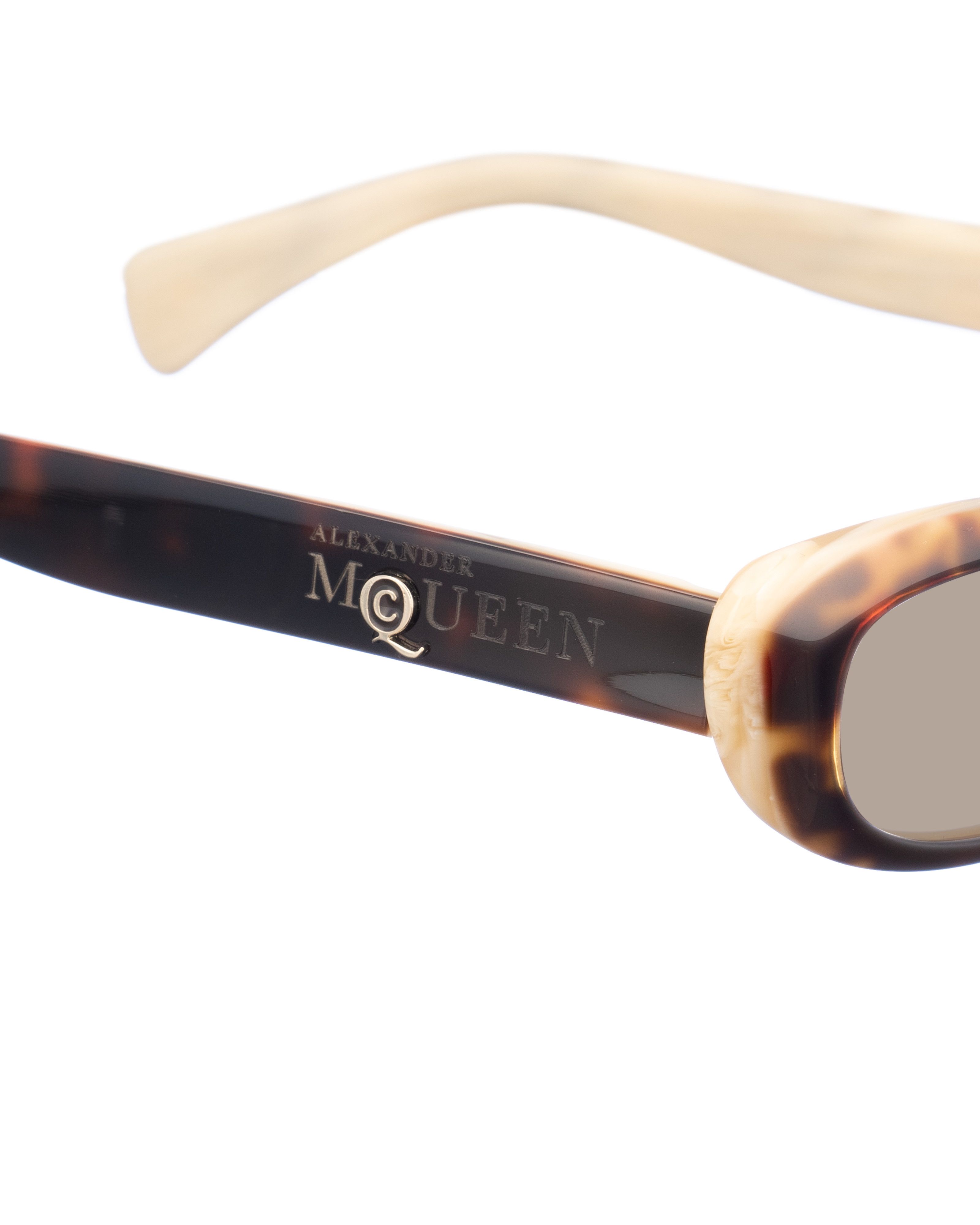 Alexander McQueen Alexander McQueen '90s Cream Cheetah Cat-Eye Sunglasses Size ONE SIZE - 3 Thumbnail