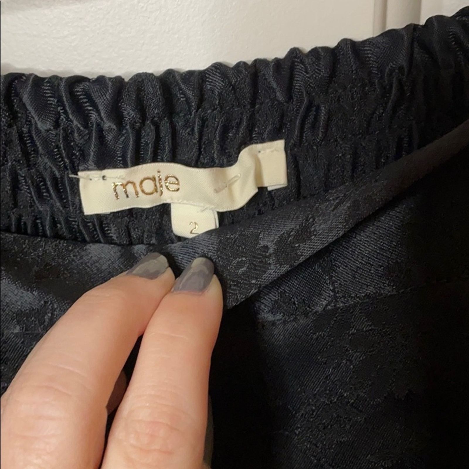 Maje Pasito Black Pants floral pants size 2 NWT