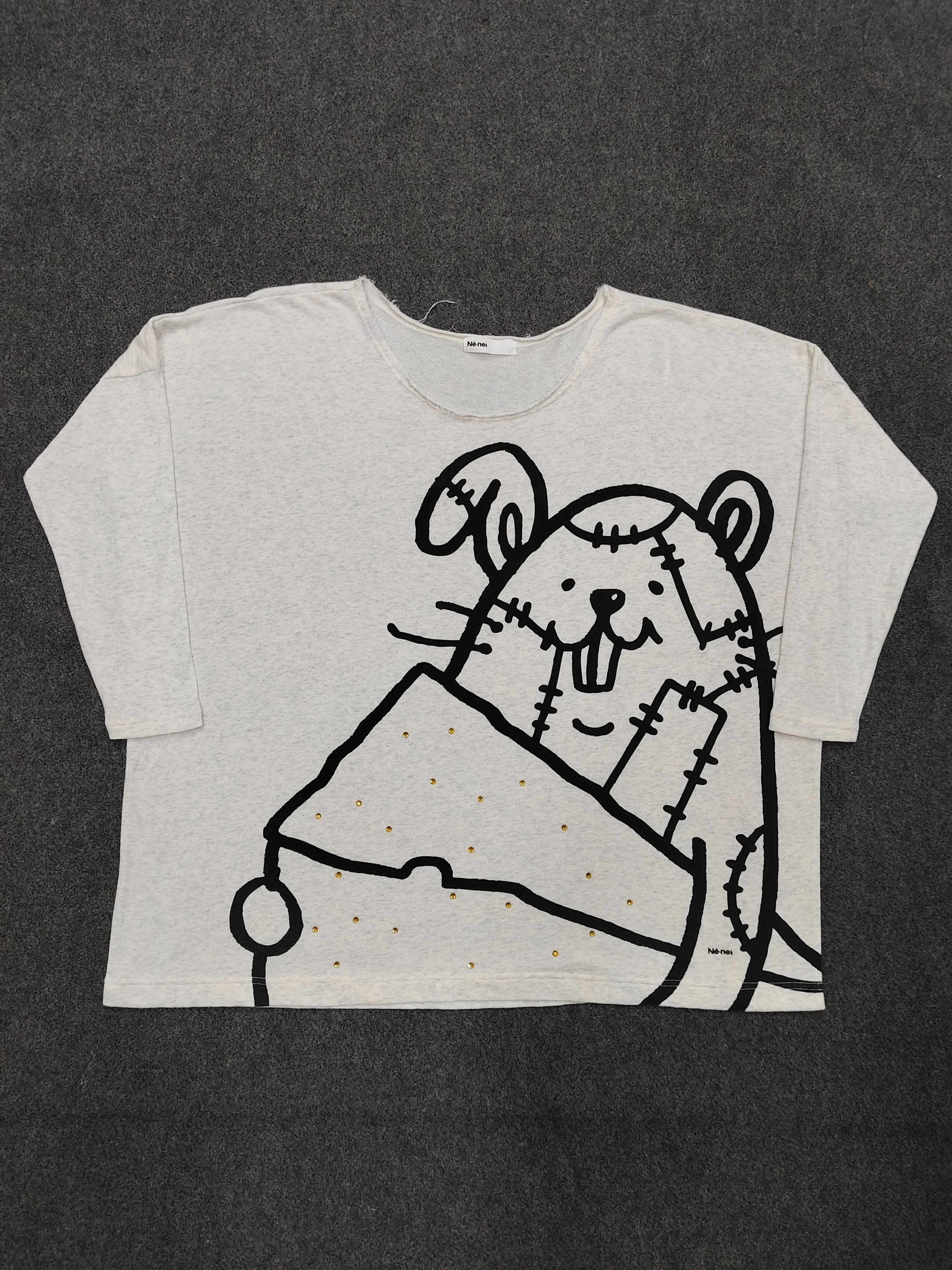 Ne-Net DOPE 🇯🇵 Ne-Net 🇯🇵 Mouse Graphic Bling Sweatshirt Size L / US 10 / IT 46 - 4 Thumbnail