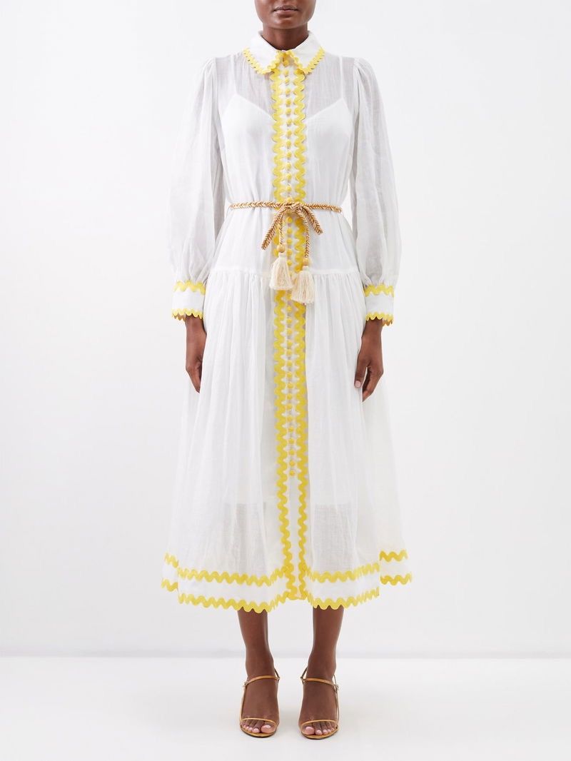 Zimmermann Zimmermann Cira Rickrack-Trim Rammie Midi Dress Size M / US 6-8 / IT 42-44 - 1 Thumbnail
