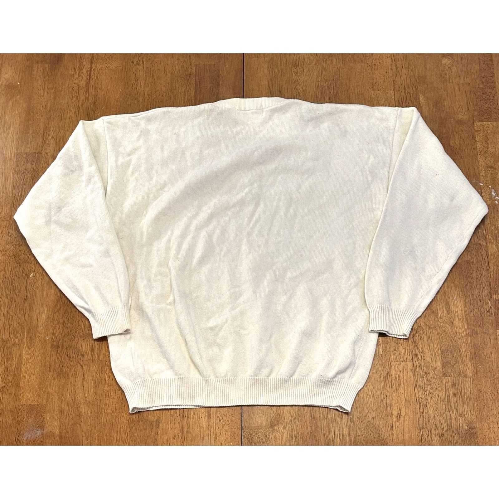 Vintage VINTAGE John Ashford Golf Sweater White XL V Neck Knit 80s 90s Mens Size US XL / EU 56 / 4 - 5 Thumbnail