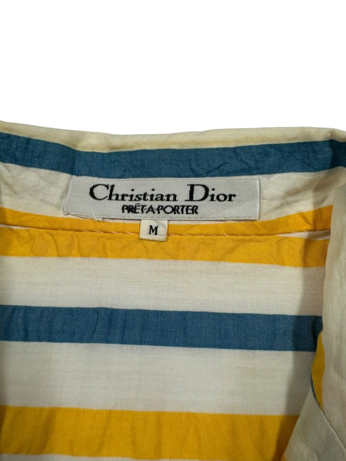 Christian Dior Monsieur × Vintage Vtg🔥Christian Dior Pret-A-Porter Striped Wrickle Shirt Size S / US 4 / IT 40 - 11 Thumbnail