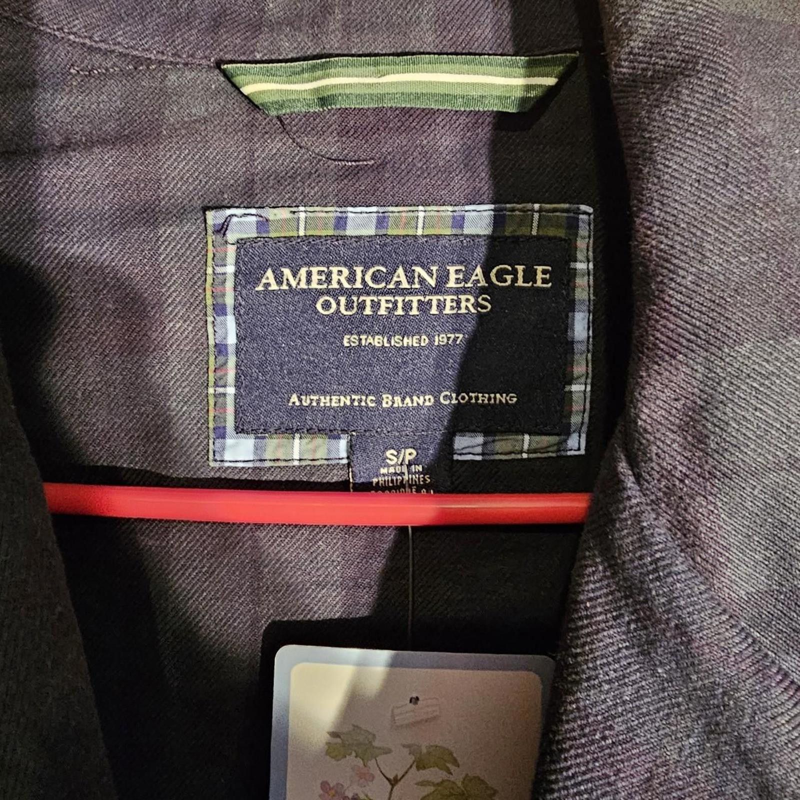 American Eagle Outfitters American Eagle Women's Navy and Green Plaid Jacket Size S / US 4 / IT 40 - 2 Thumbnail