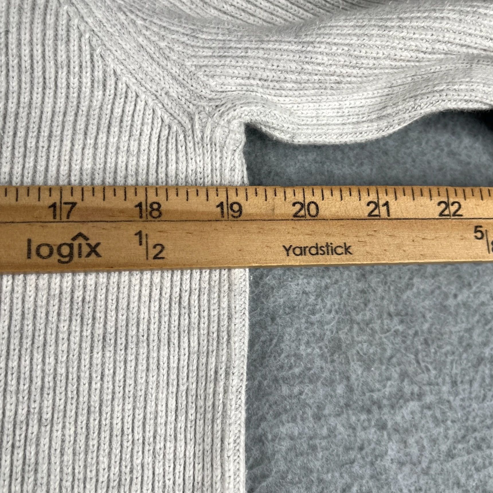 Express Express Sweater Womens XL Ivory Ribbed Knit 1/4 Zip Long Sleeve Pullover Size XL / US 12-14 / IT 48-50 - 6 Thumbnail