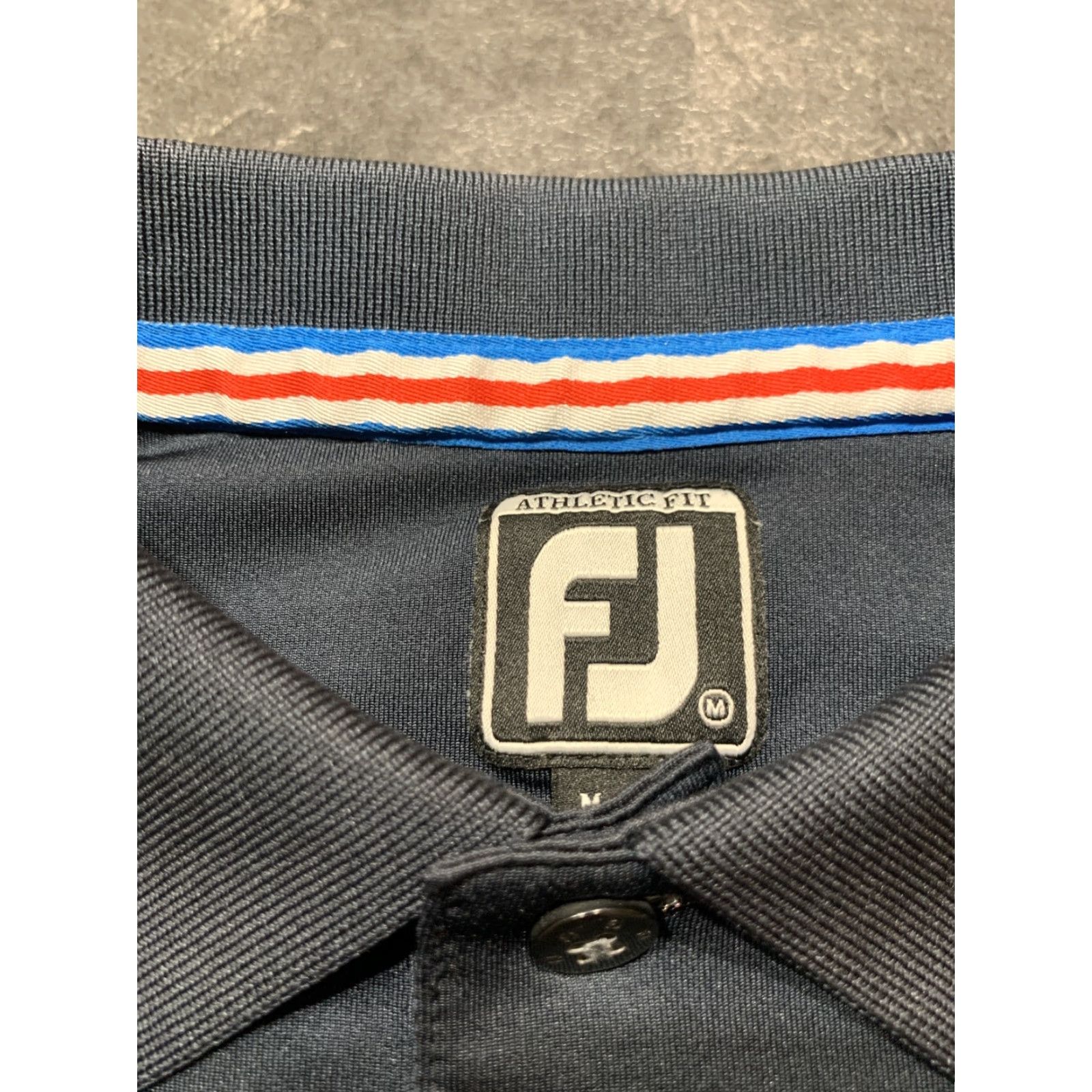 Footjoy VINTAGE FootJoy Men Polo Shirt Short Sleeve M Navy Blue Striped Country Club Logo Size US M / EU 48-50 / 2 - 6 Thumbnail