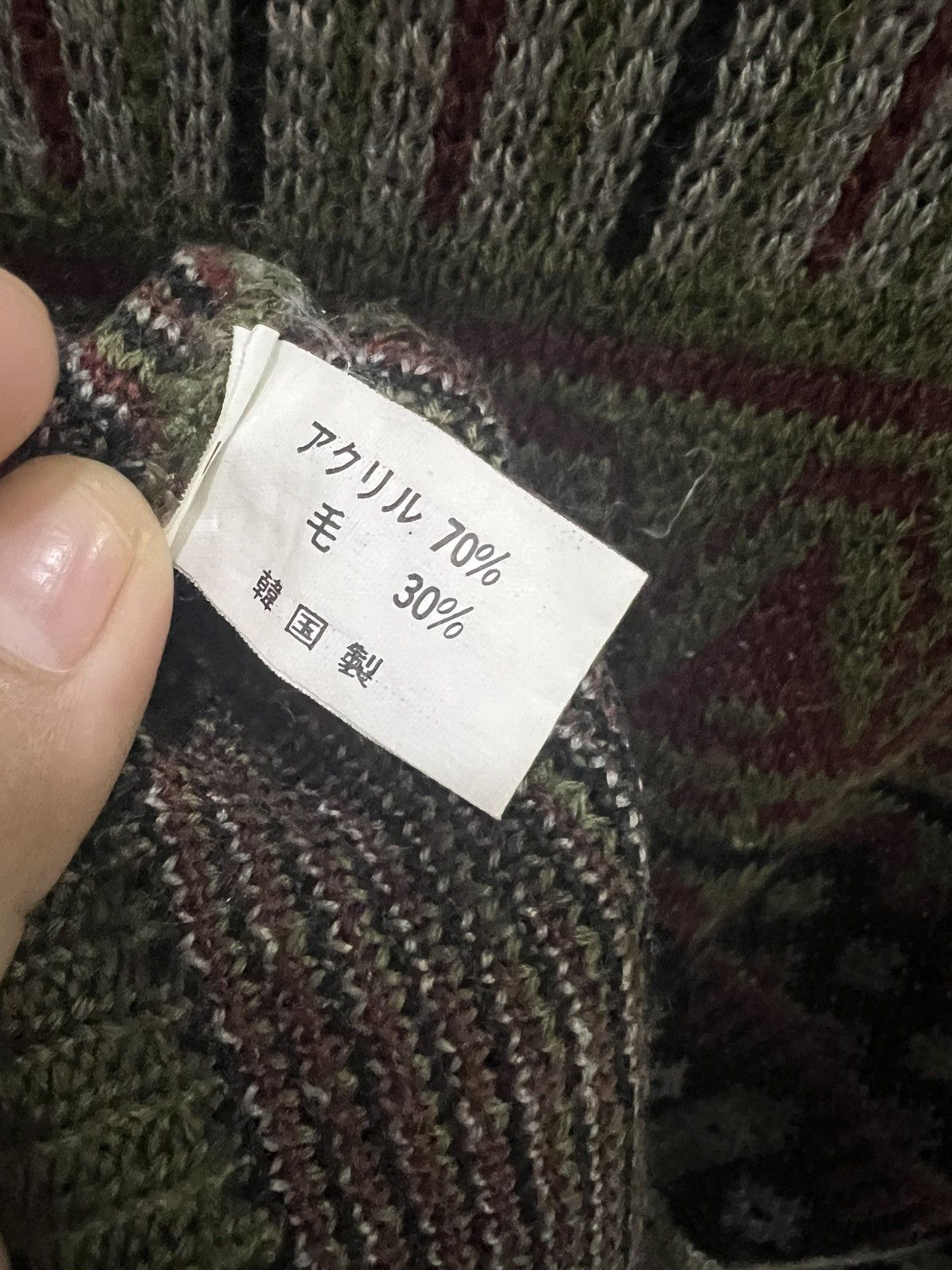 Japanese Brand GRIFFIN Fair Isle Knit Sweater Green Red Nordic Geometric Size US M / EU 48-50 / 2 - 8 Thumbnail