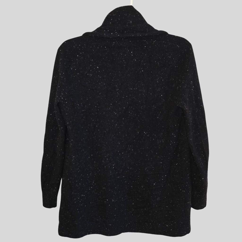 Bloomingdale's C by Bloomingdale’s 100% Cashmere Cardigan Black Open Front Size S / US 4 / IT 40 - 2 Thumbnail