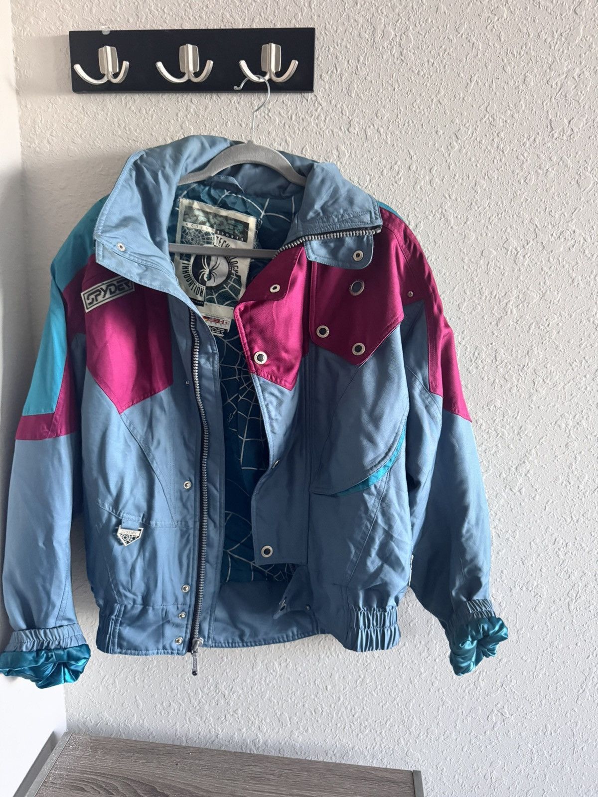 Spyder Vintage 90s Spyder Ski Parka Jacket Teal Purple Size US M / EU 48-50 / 2 - 1 Thumbnail
