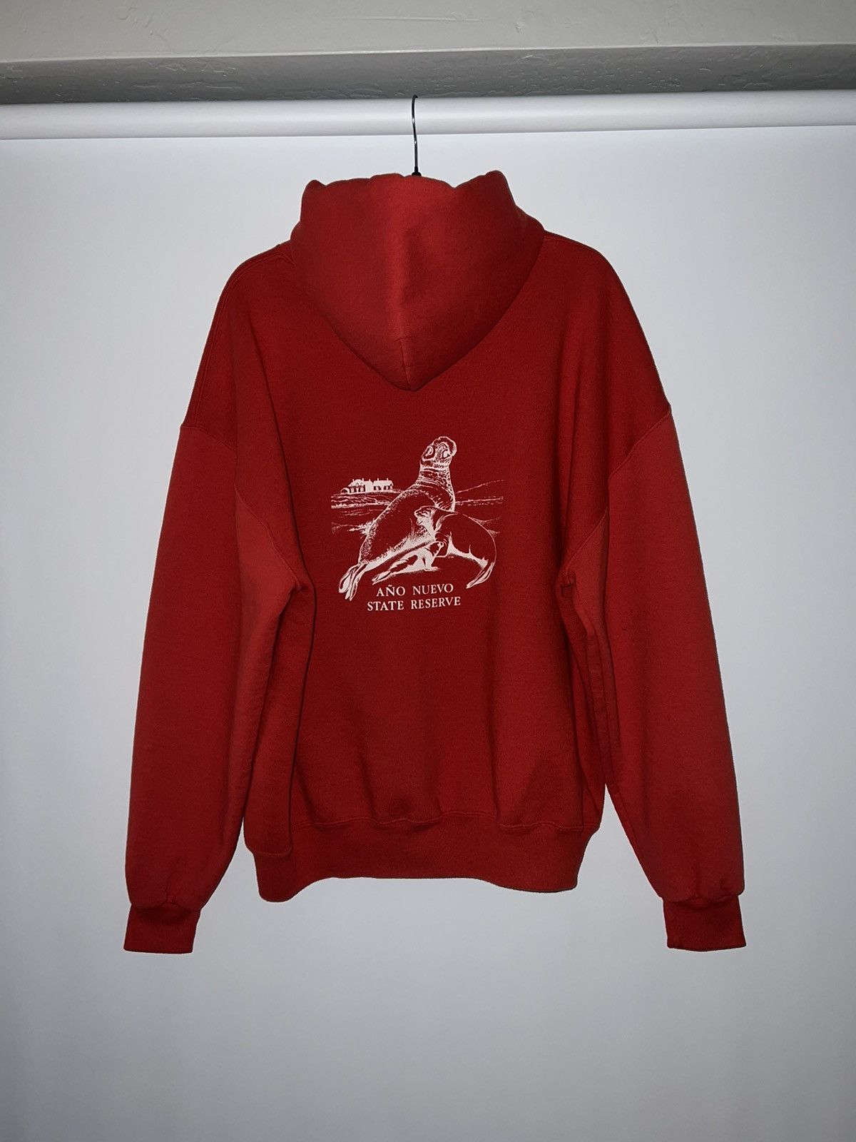 Russell Athletic × Vintage Vintage Russell Athletic Red Hoodie Sweatshirt Size US XL / EU 56 / 4 - 2 Thumbnail