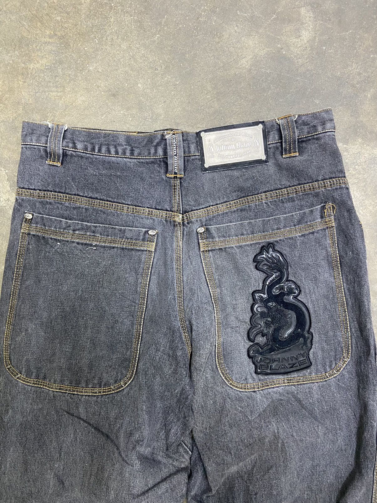 JNCO 🔥 Y2k Johnny Blaze baggy pants big logo distressed Size US 36 / EU 52 - 4 Thumbnail