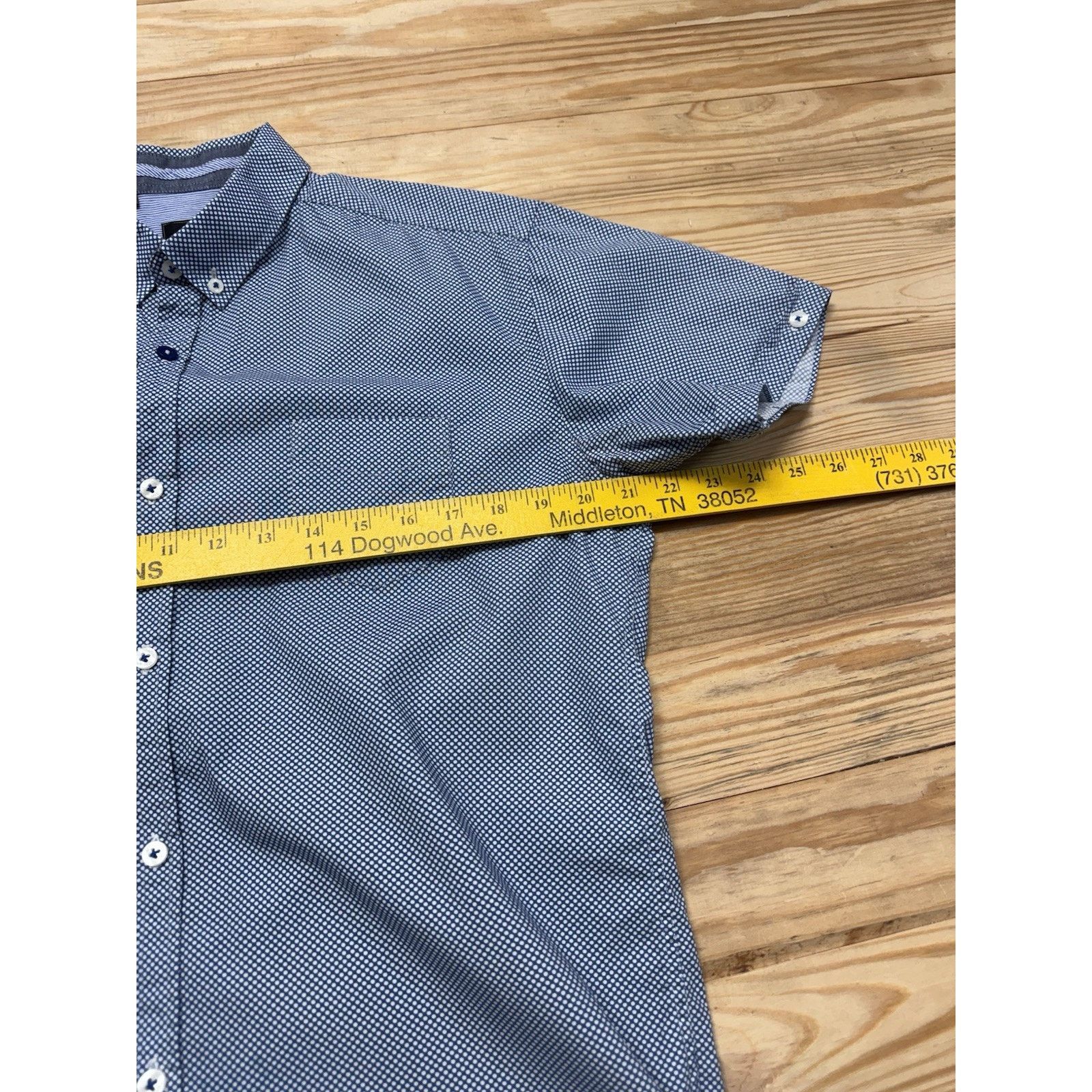 Other Steel & Jelly London Men L Blue Short Sleeve Athletic Fit Size US L / EU 52-54 / 3 - 6 Thumbnail