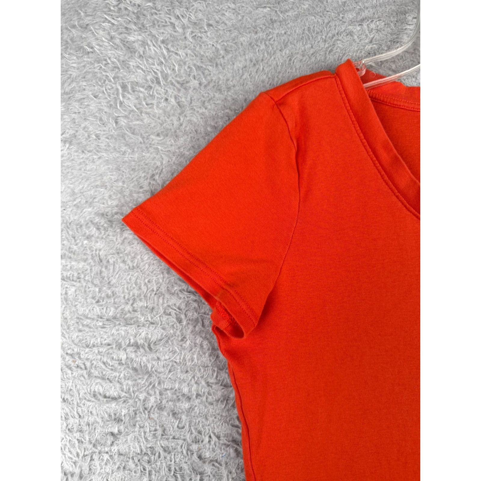 Polo Ralph Lauren Lauren Ralph Sport Shirt Women Large Orange 100% Cotton Scoop Neck Short Sleeve Size L / US 10 / IT 46 - 3 Thumbnail