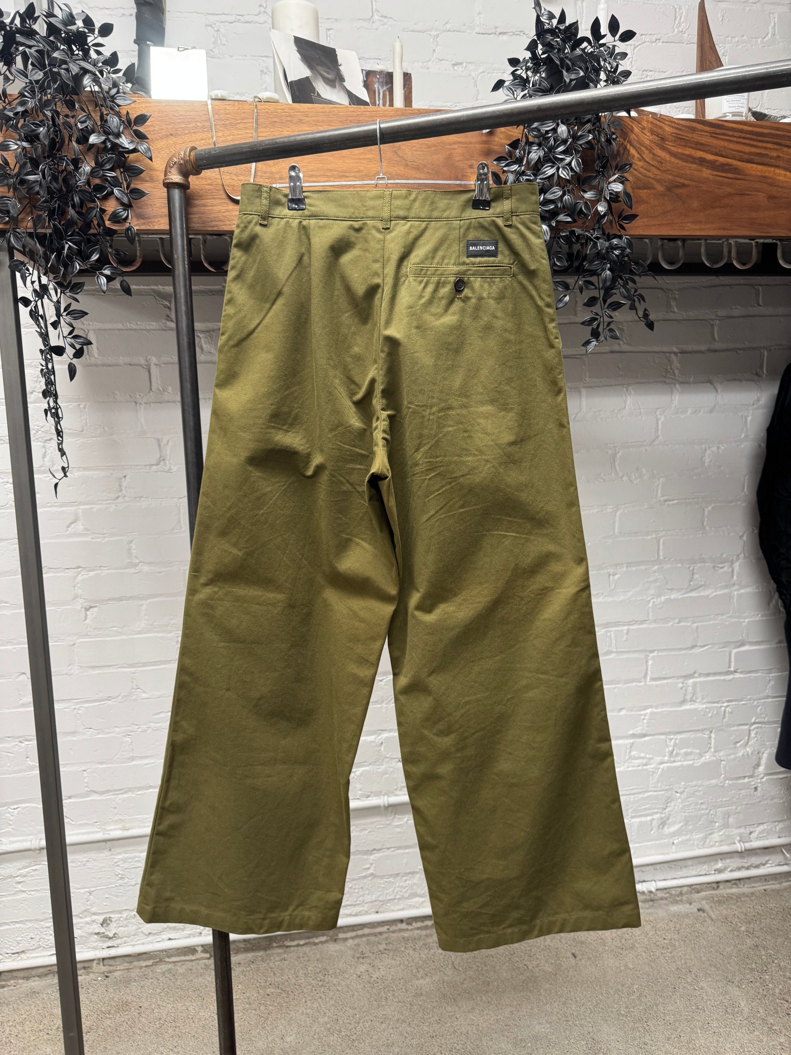 Balenciaga 2018 Balenciaga ‘Forest Green’ Wide Leg Pants Size US 30 / EU 46 - 3 Thumbnail