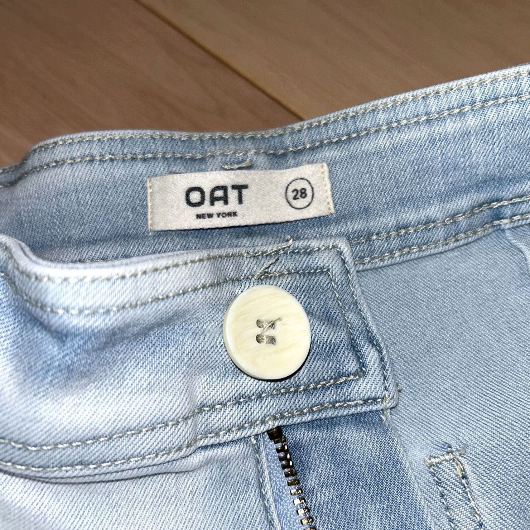 Vintage OAT NEW YORK WIDE LEG BLUE JEANS - High Rise Denim Size 28" / US 6 / IT 42 - 6 Thumbnail