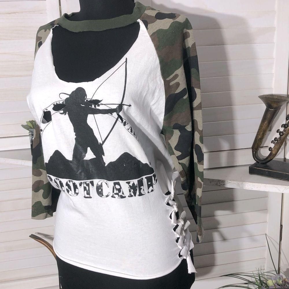 Other camuflaje women’s army boot camp white 3/4 sleeves shirt S Size S / US 4 / IT 40 - 3 Thumbnail