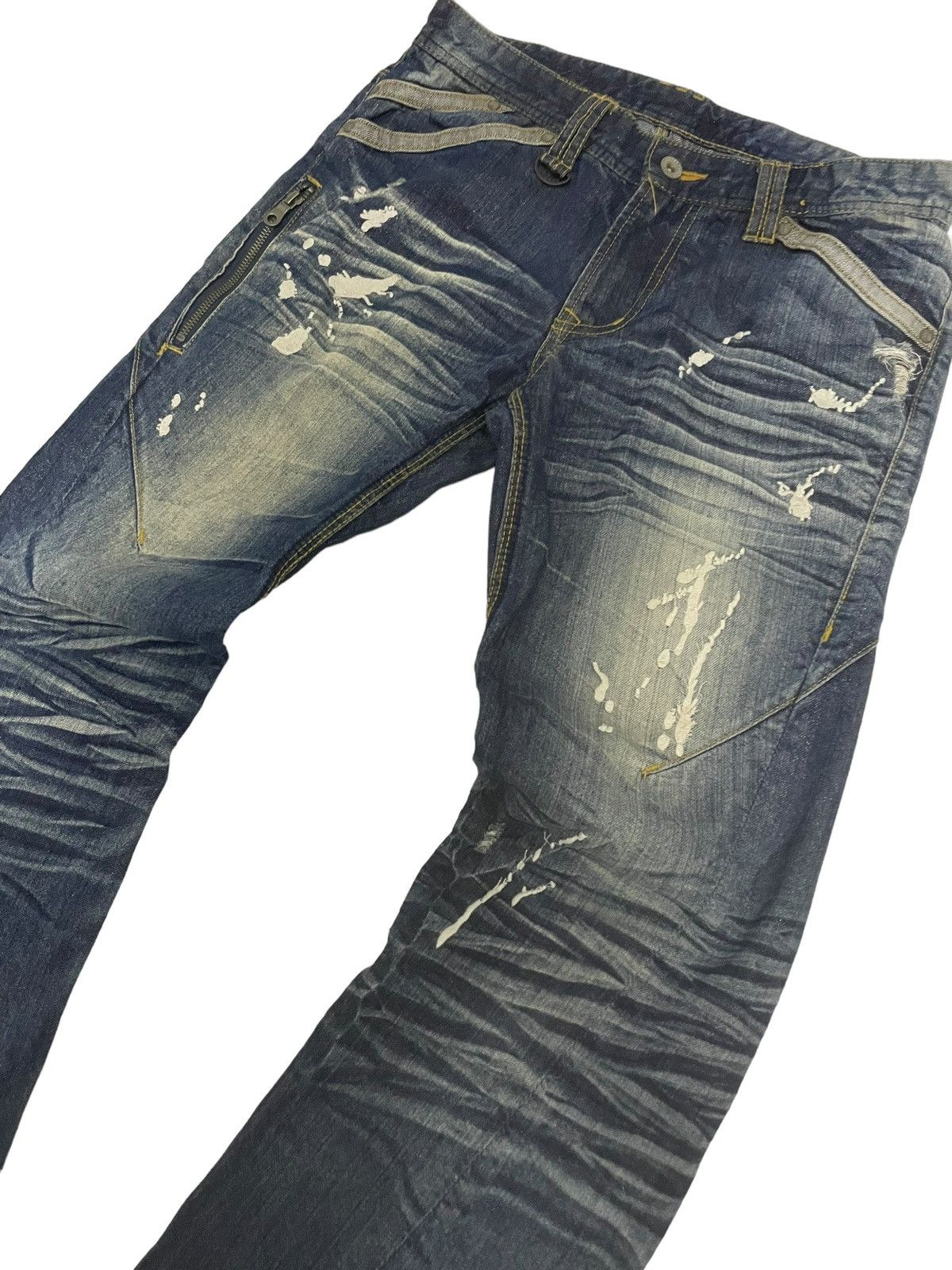 HIDEAWAYS × Hysteric Glamour Hideaway Nicole Muddy Wash Heavy Whiskers Flared Jeans Size US 30 / EU 46 - 3 Thumbnail