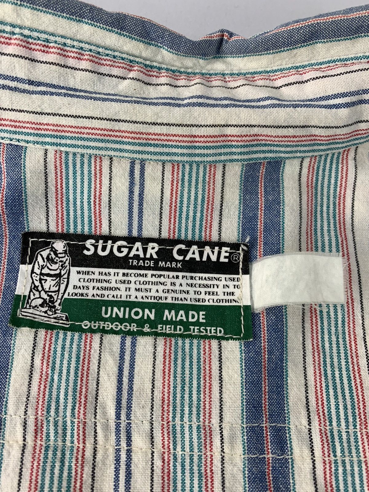 Sugar Cane 80s 90s Sugar Cane Toyo Enterprise Union Made Striped Size US L / EU 52-54 / 3 - 7 Thumbnail