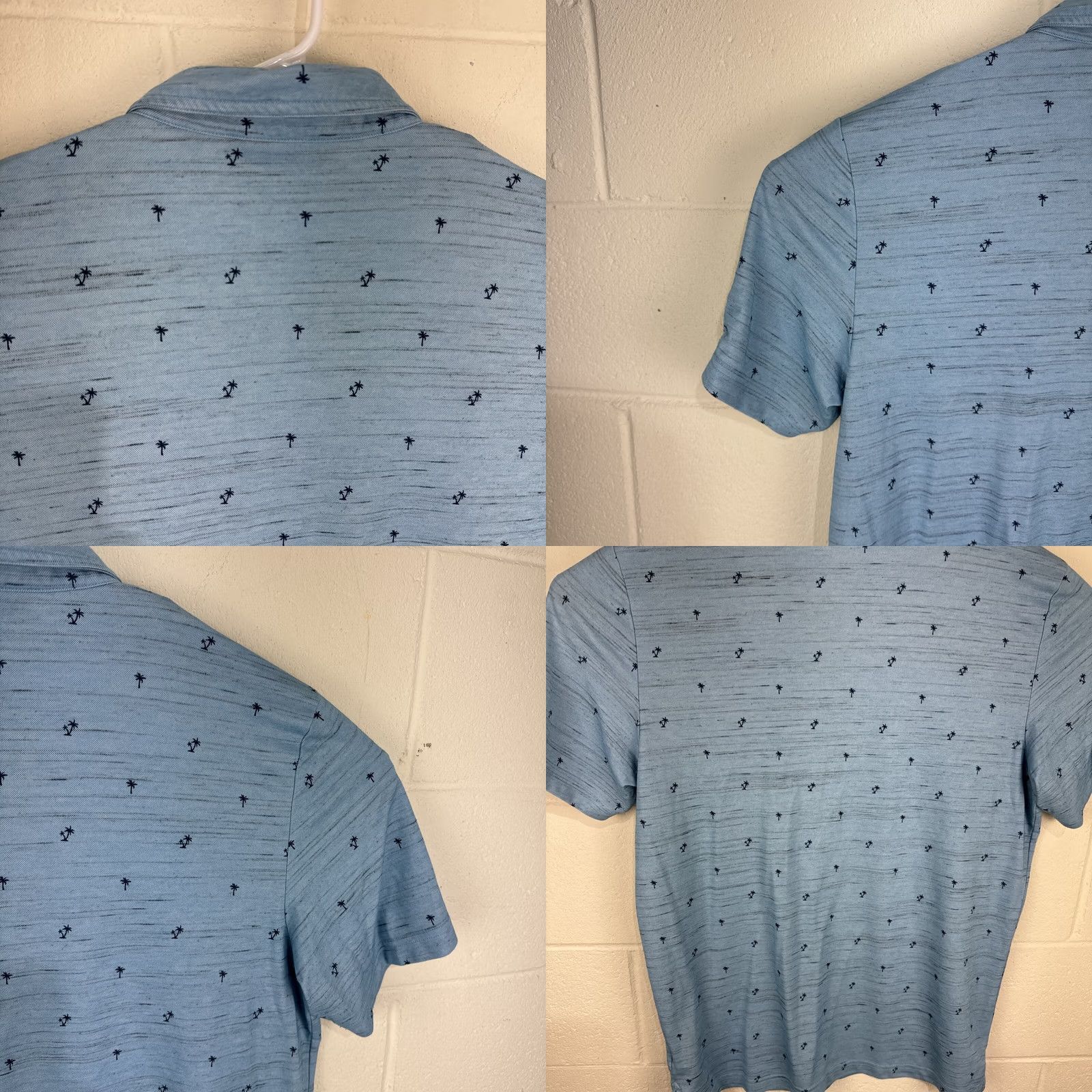 TravisMathew Travis Mathew Golf Polo Shirt Men's XL Palm Tree Blue Pima Cotton Blend Size US XL / EU 56 / 4 - 9 Thumbnail