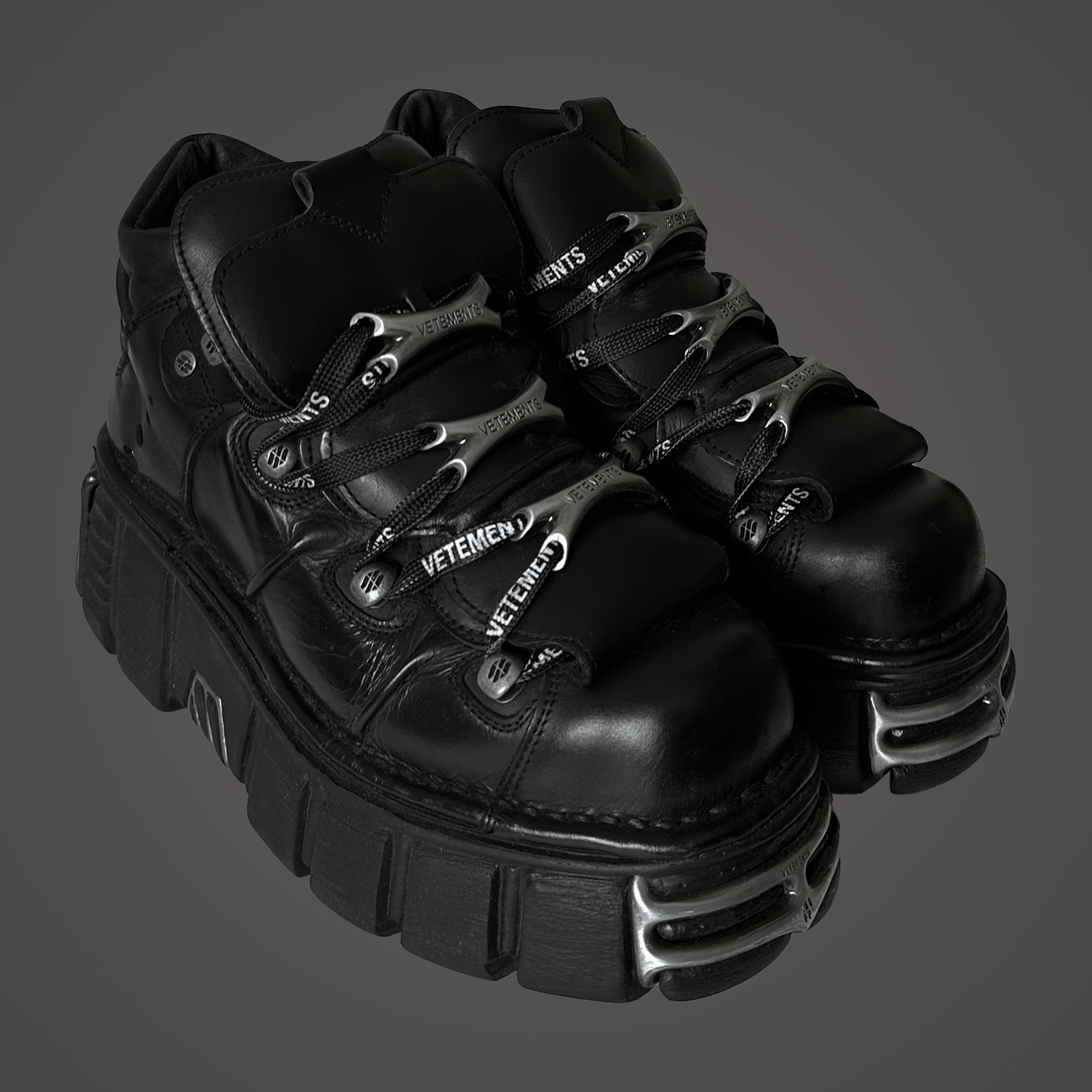 New Rock Vetements New Rock x Vetements 75mm Platform leather boots Grailed