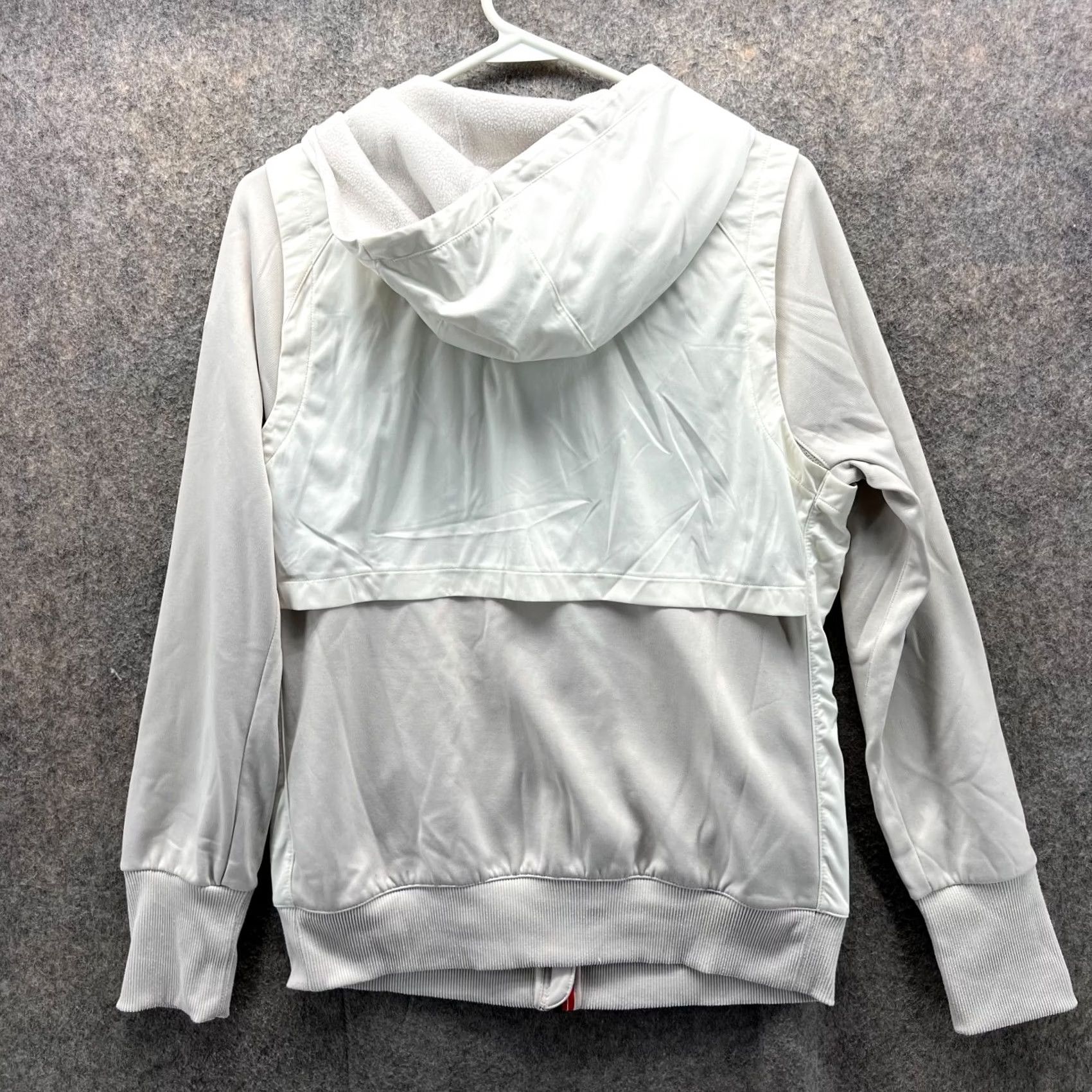 Nike VINTAGE Nike Sweater Womens L White Women Red Full Zip Hooded Jacket Running Vented Dri Fit Size L / US 10 / IT 46 - 3 Thumbnail