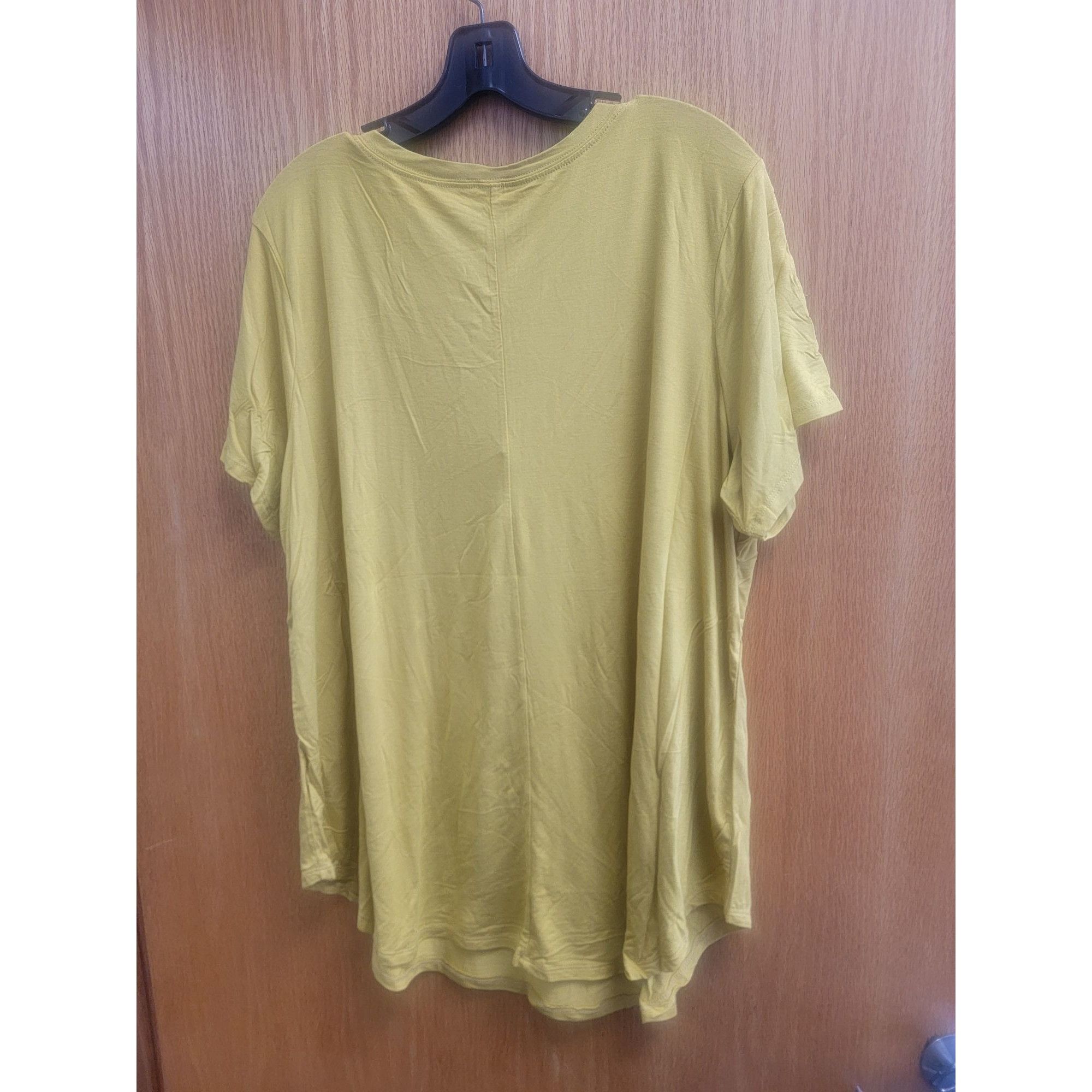 Other Yellow Short Sleeve A-Line Tunic Top For Women 2X Size XXL / US 16-18 / IT 52-54 - 4 Thumbnail