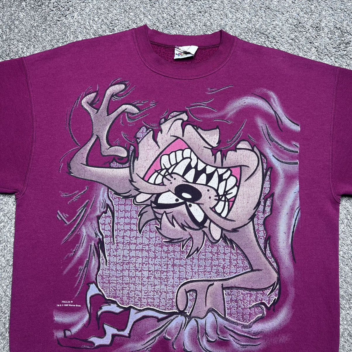 Warner Bros Vintage 1995 Taz Tasmanian Devil Looney Tunes Sweatshirt Size US XL / EU 56 / 4 - 4 Thumbnail