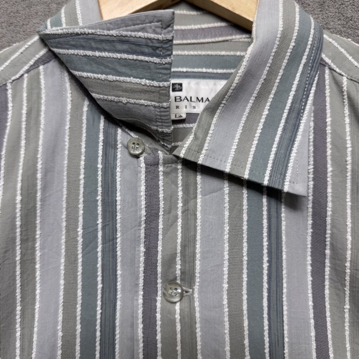 Balmain Pierre Balmain Open Collar Relaxed Fit Multicolor Striped Size US L / EU 52-54 / 3 - 3 Thumbnail