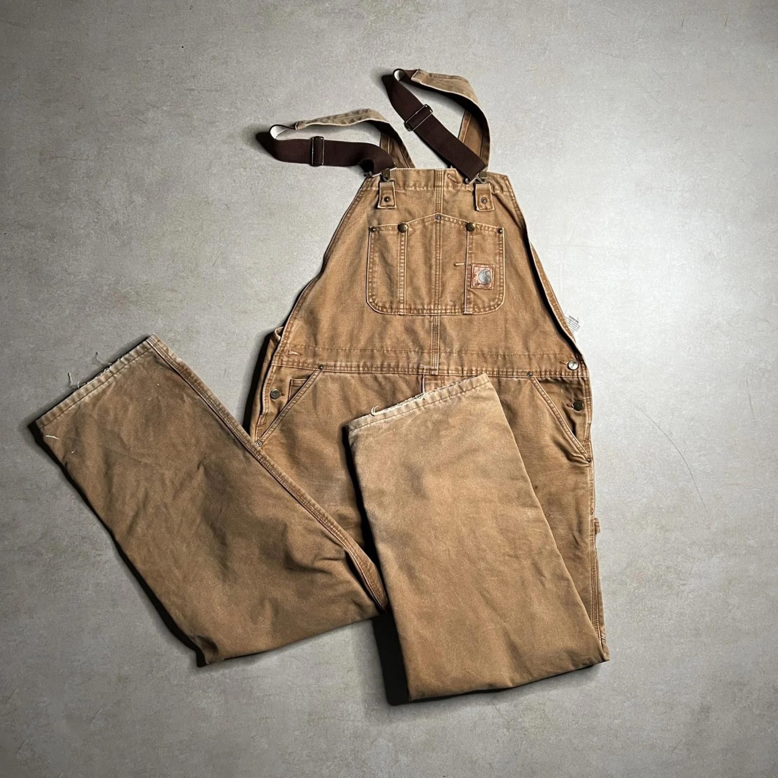 Carhartt Vintage Carhartt Tan Double Knee Overalls - 42x30 Size US 42 / EU 58 - 1 Thumbnail