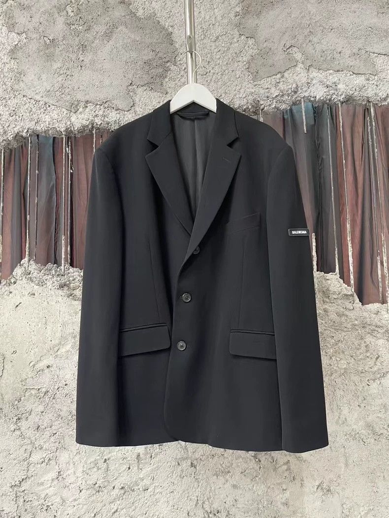 Balenciaga Balenciaga Black Printed Sleeve Label Suit-2506 Size US M / EU 48-50 / 2 - 1 Thumbnail