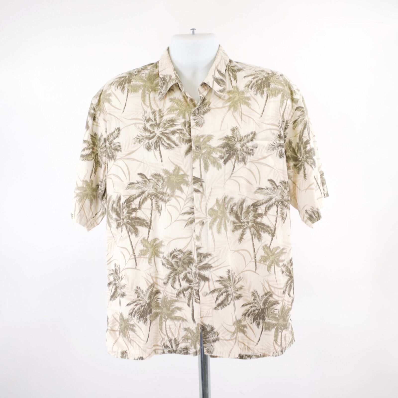 Pierre Cardin Pierre Cardin Tan Green Large Palm Tree Cotton Hawaiian Coll Size US L / EU 52-54 / 3 - 4 Thumbnail
