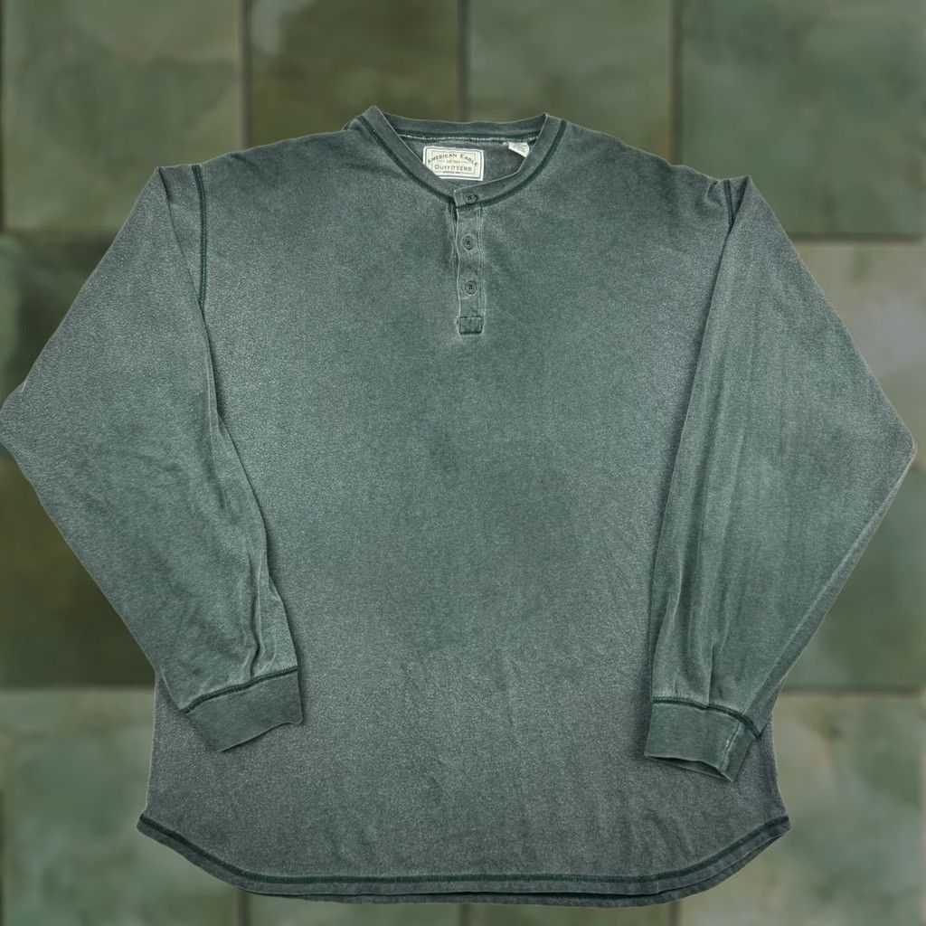 American Eagle Outfitters VINTAGE American Eagle Henley Shirt Adult XL Green Cotton Long Sleeve Button Up 90s Y2K Hipster Punk Mens Size US XL / EU 56 / 4 - 1 Thumbnail