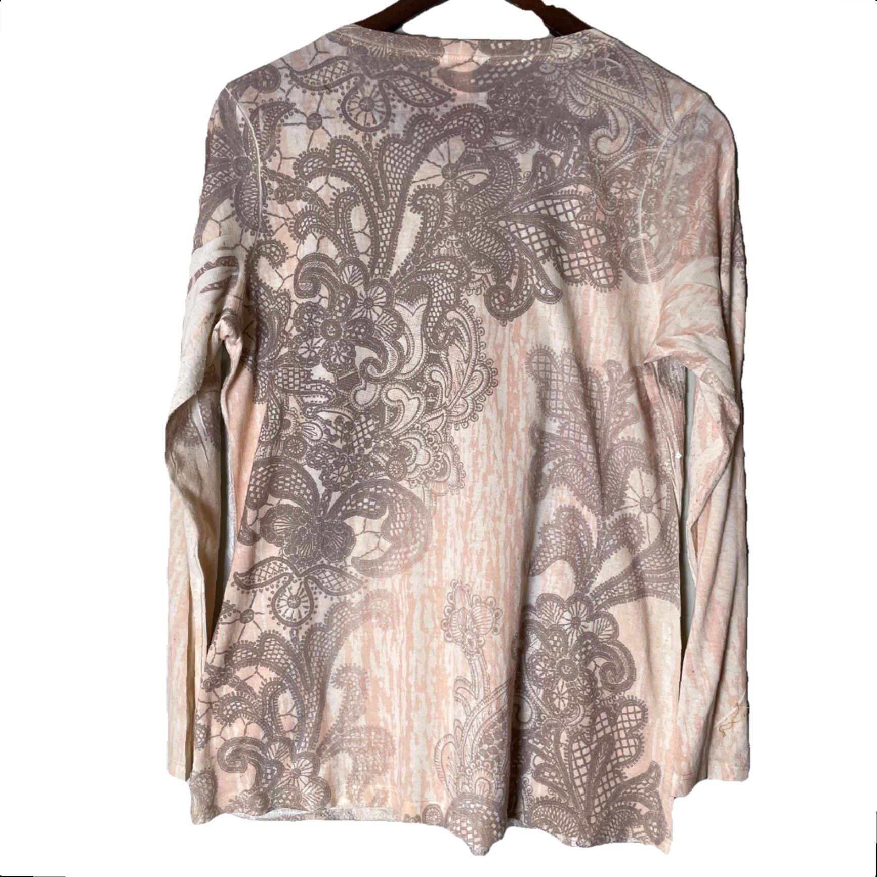 Vintage Chico’s Tunic Top XL Black/Gray Sequin Paisley Holiday Party Dressy Knit Long Sleeve Scoop Neck Pullover Pattern: Houndstooth Size XL / US 12-14 / IT 48-50 - 7 Thumbnail