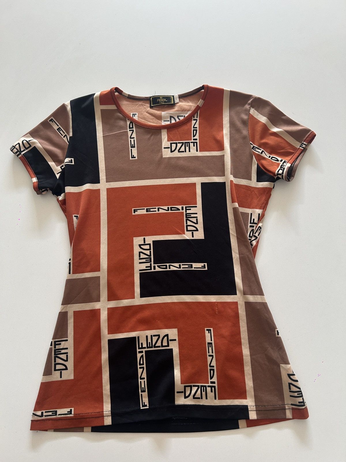 Fendi FF Logo Short Sleeve Top Multicolor