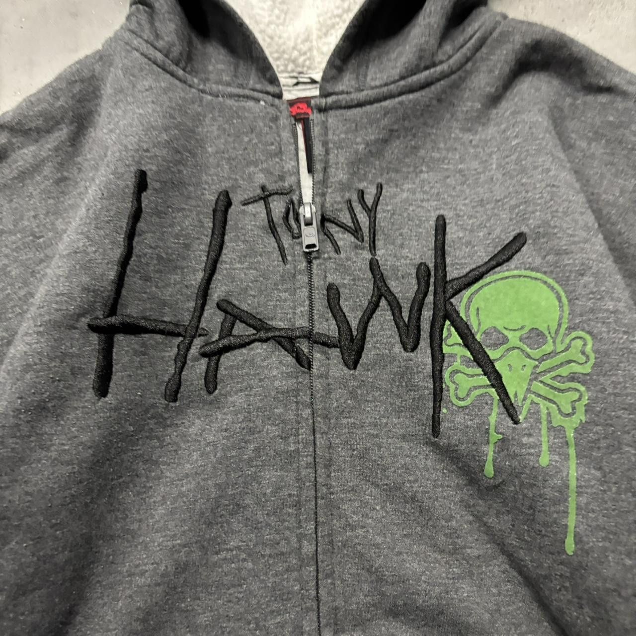 Japanese Brand × Vintage Crazy Vintage Y2K/2000s Grunge Cyber Goth Tony Hawk Skater Zip Up Hoodie! Size US M / EU 48-50 / 2 - 5 Thumbnail