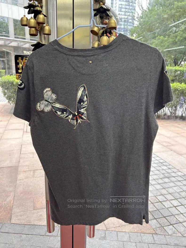 Valentino Valentino Grey embroidered T-shirt Size XS / US 0-2 / IT 36-38 - 3 Thumbnail