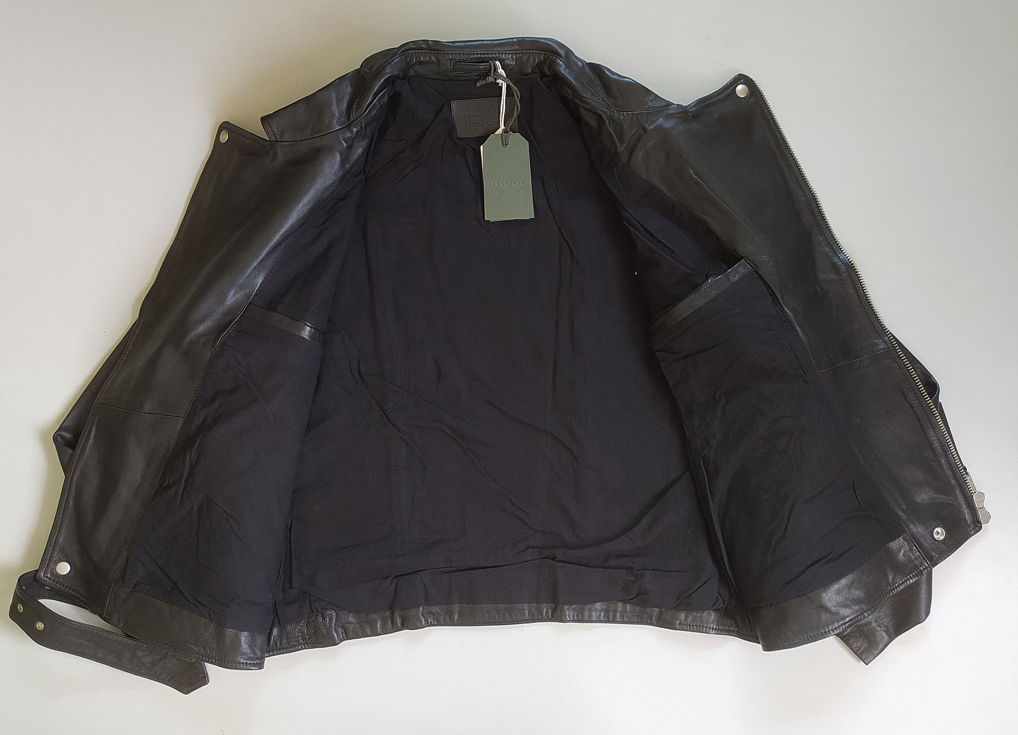 Allsaints ALLSAINTS Allen Biker Leather Jacket Free SHIPPING FTP/9024 Size US XL / EU 56 / 4 - 6 Thumbnail
