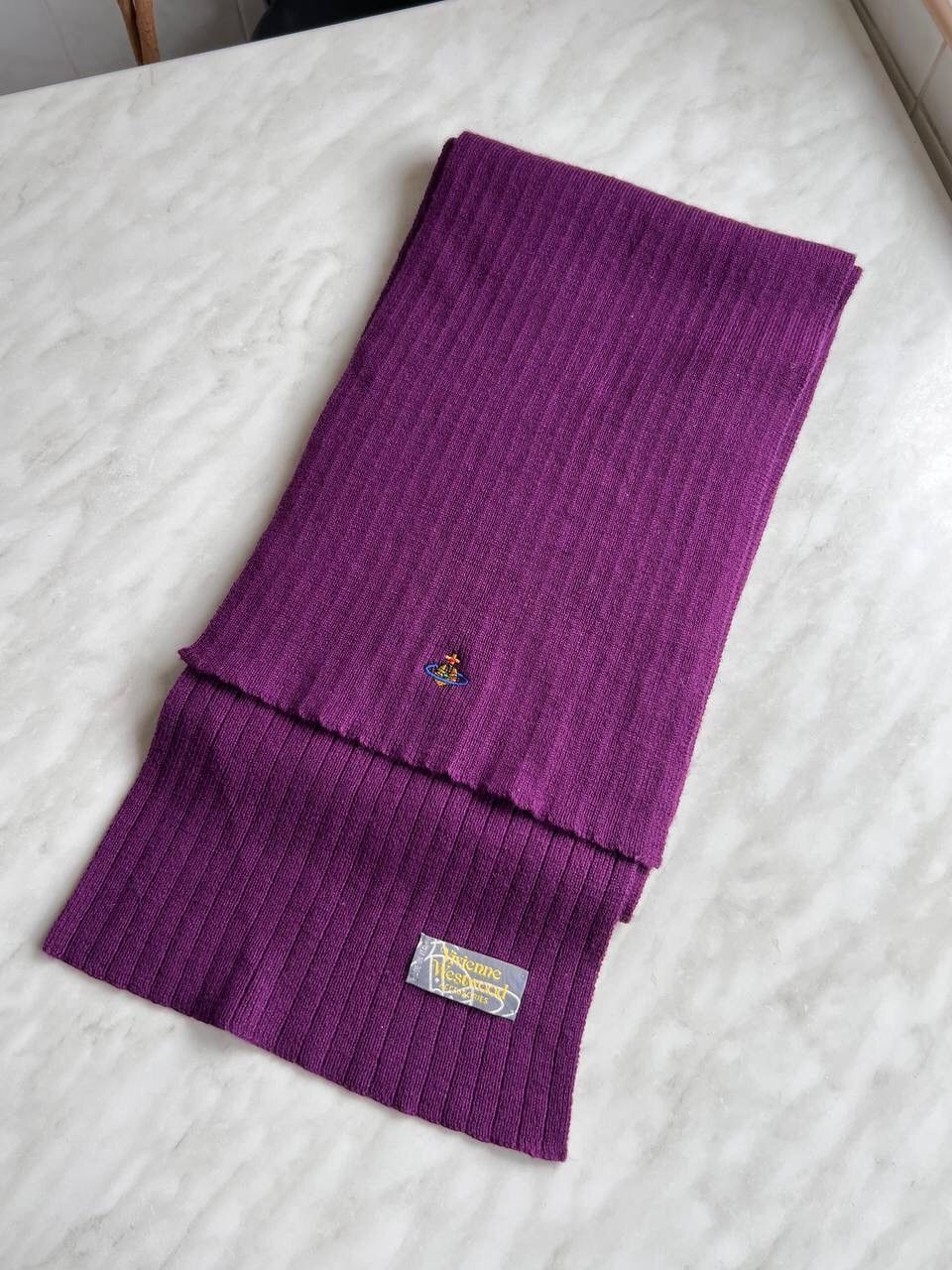 Vivienne Westwood Vivienne Westwood Scarf Muffler Neckwear Vintage Wool Purple Size ONE SIZE - 8 Thumbnail