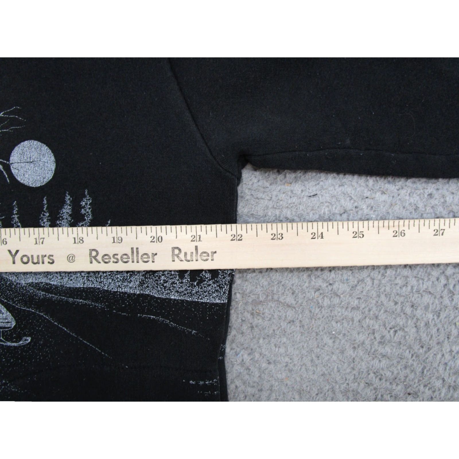 Vintage VTG 80s 1988 AU Wrap Around Print Lake Gogebic Michigan Cabin Sweatshirt Size M Black Cotton Men Pullover Crew Neck All Seasons Sports 80s Vintage Size US M / EU 48-50 / 2 - 6 Thumbnail