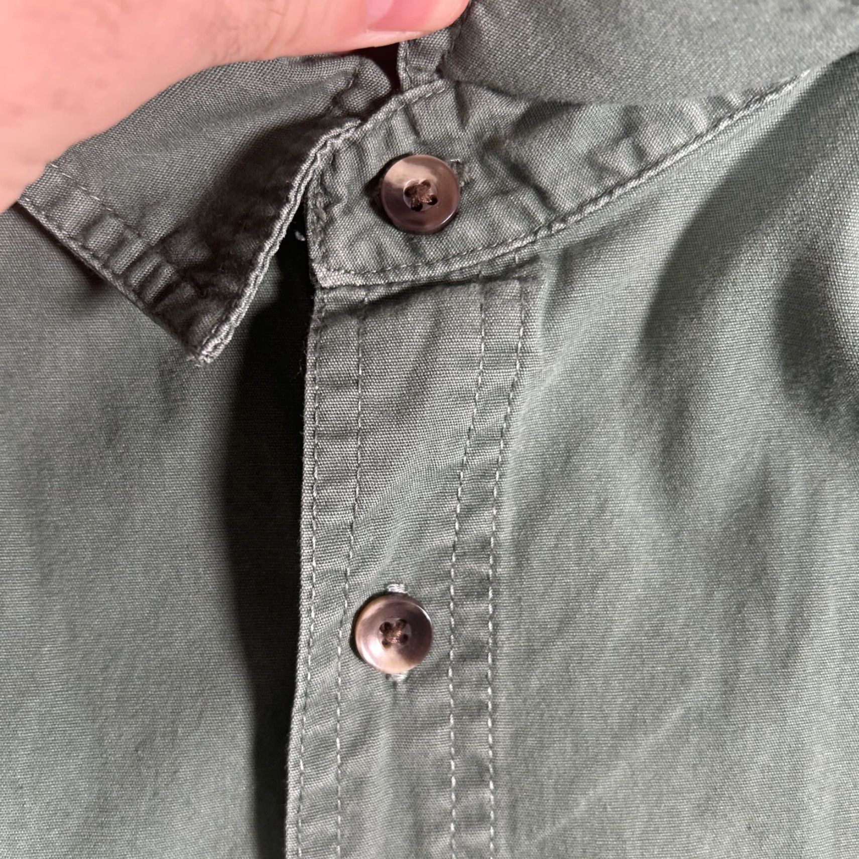 Greats Great Northwest Shirt 4XLT Mens Short Sleeve Button-Up Pockets Green Cotton Casual Travel Workwear Front Pockets Size US XXL / EU 58 / 5 - 3 Thumbnail