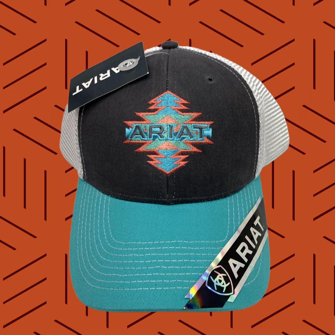 Ariat ARIAT WESTERN HAT BASEBALL SNAPBACK TEAL SILVER HORSEBACK RIDING COWGIRL COWBOY Size ONE SIZE - 1 Thumbnail