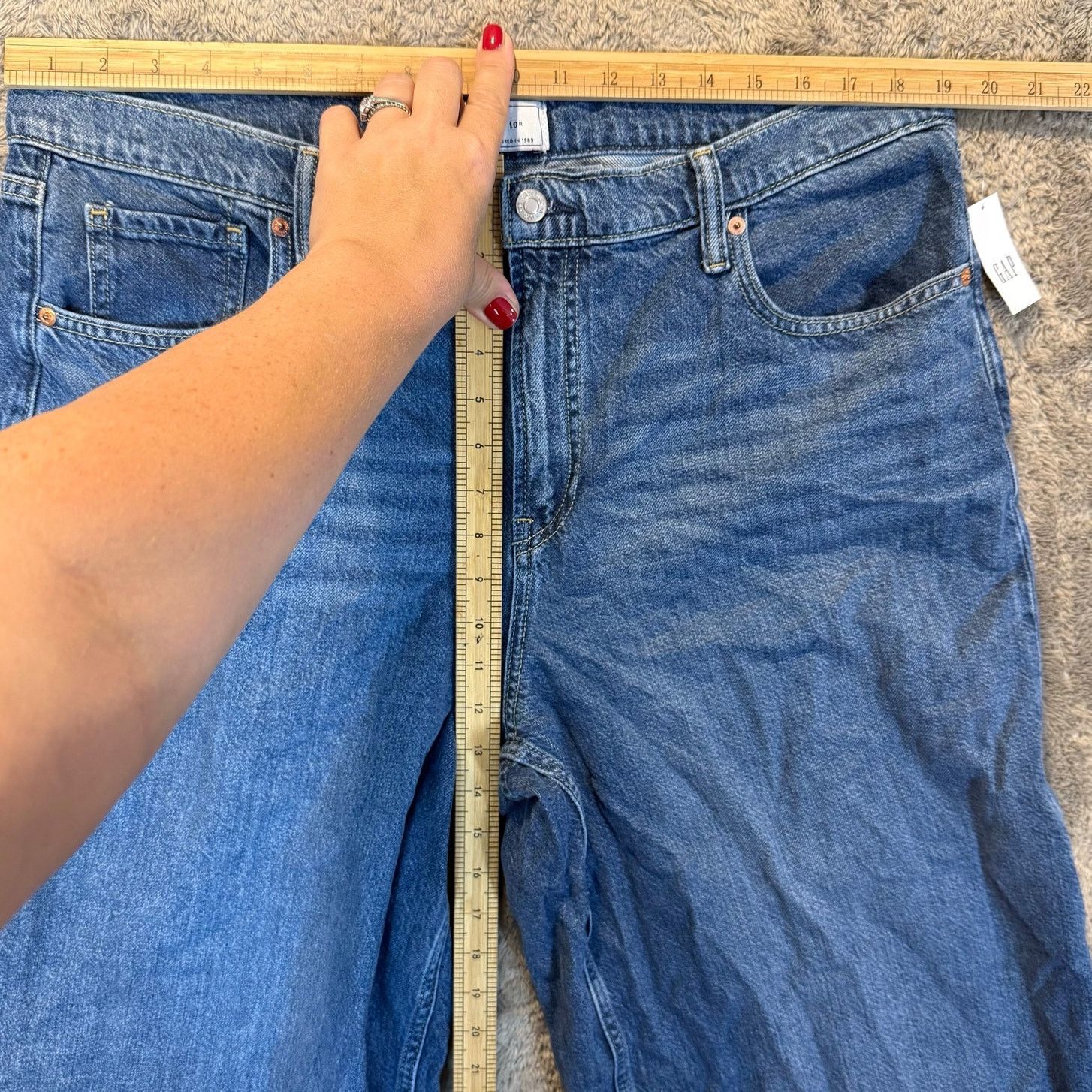 Gap NWT Gap Mid Rise UltraSoft Baggy Crop Jeans Wide Leg 33 16 Size 38" / US 16 / IT 52 - 8 Thumbnail