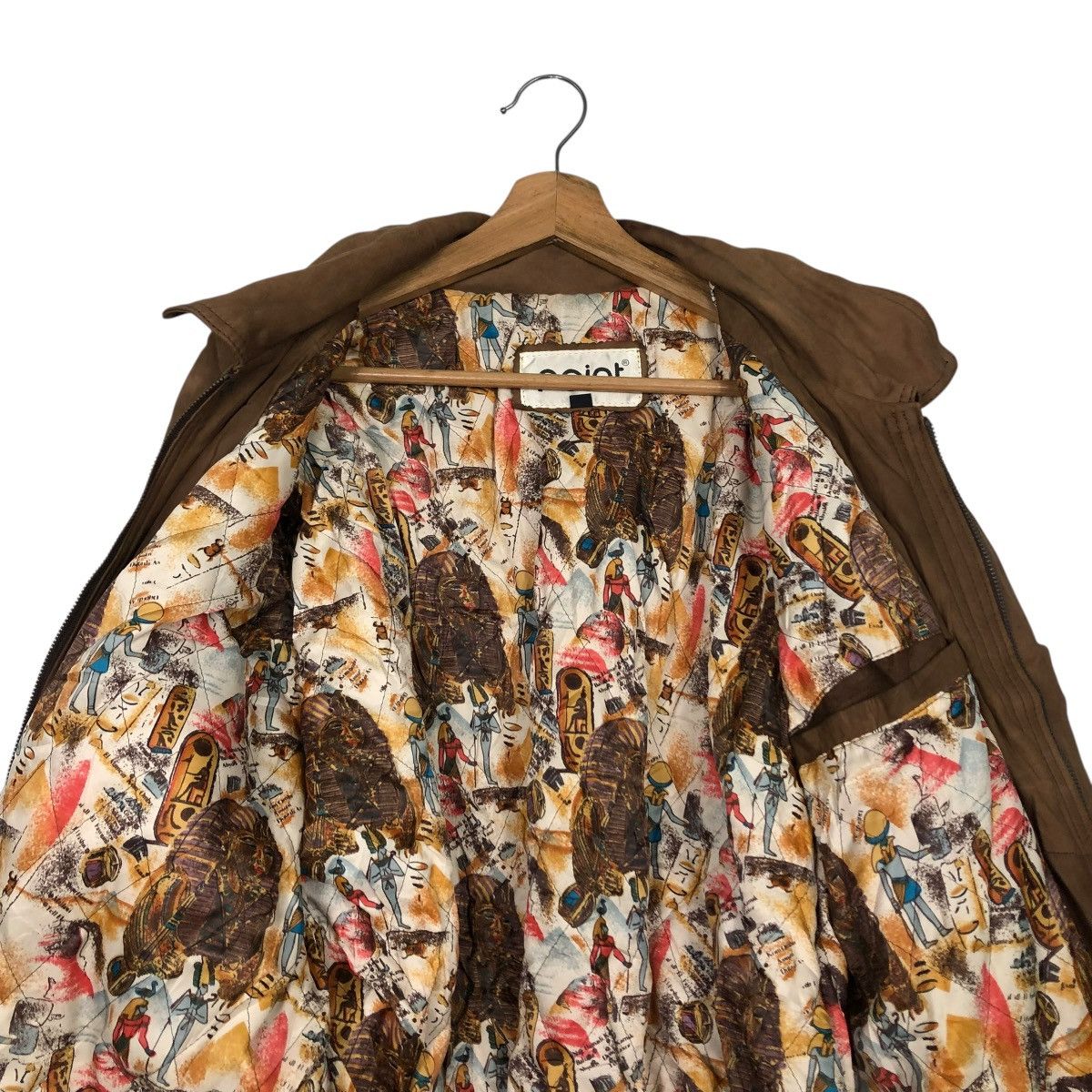 Japanese Brand 🔥VINTAGE BIKER LEATHER JACKET POINT BLANKET FULL PRINT Size US XL / EU 56 / 4 - 16 Thumbnail