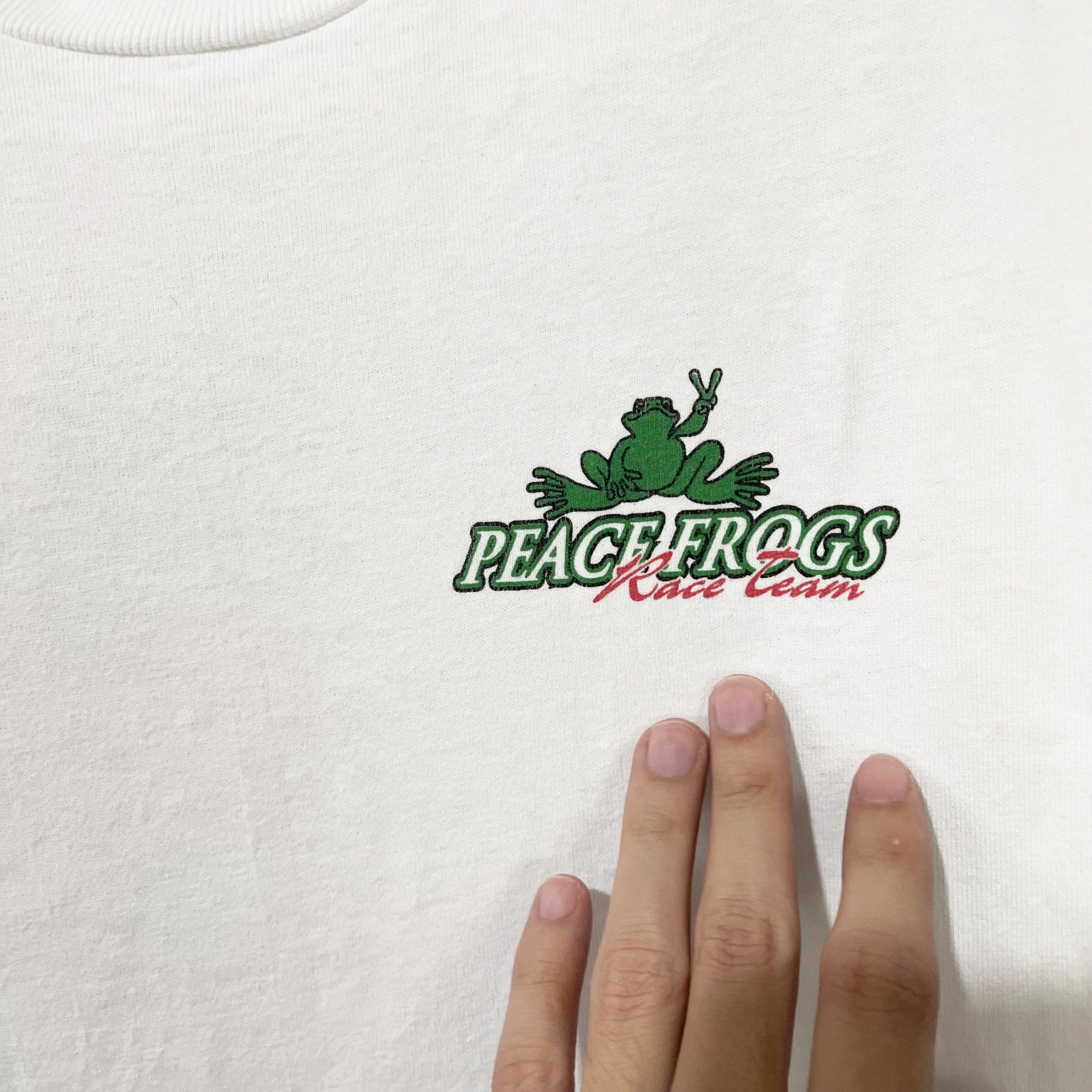 Vintage Vintage 90s Peace Frogs Race Team T-Shirt Size US M / EU 48-50 / 2 - 4 Thumbnail
