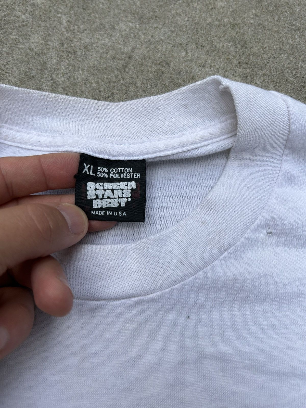 Vintage Drug-Free Connection vintage 90s white Screen Stars t-shirt Size US XL / EU 56 / 4 - 2 Thumbnail