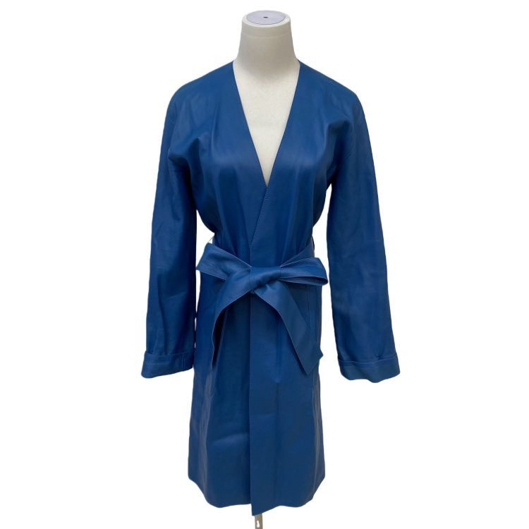 Loewe Loewe Blue Lambskin Tie Waist Coat Size 38 Size XS / US 0-2 / IT 36-38 - 1 Thumbnail