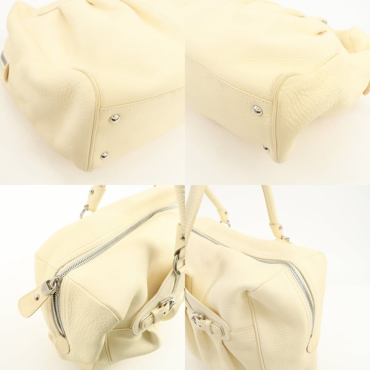 Salvatore Ferragamo Ferragamo Gancini Leather Shoulder Bag Cream Size ONE SIZE - 5 Thumbnail